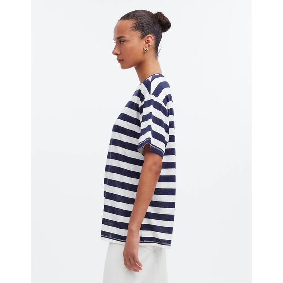 Madewell Linen-Blend Crewneck Oversized Tee - Picture 6 of 8